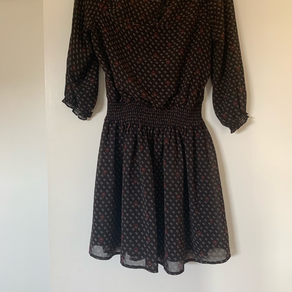 New Forever 21 Brown with Red Designs Dress Small - Picture 2 of 2